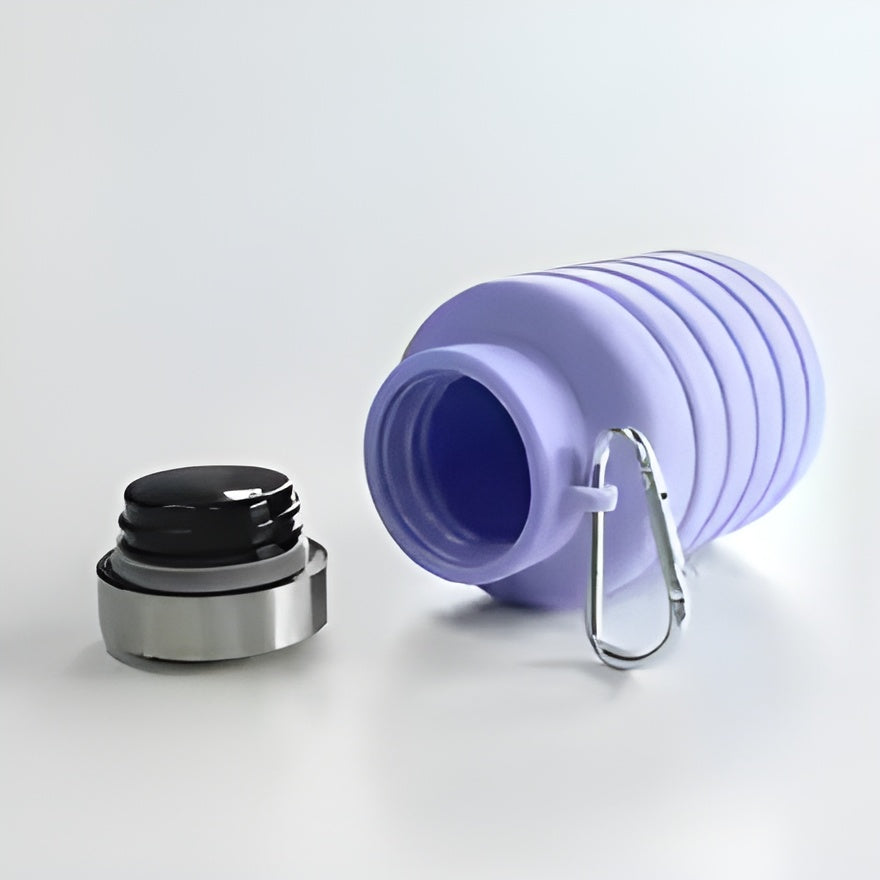Purple Portable Collapsible Water Bottle for Outdoor Summer Events
