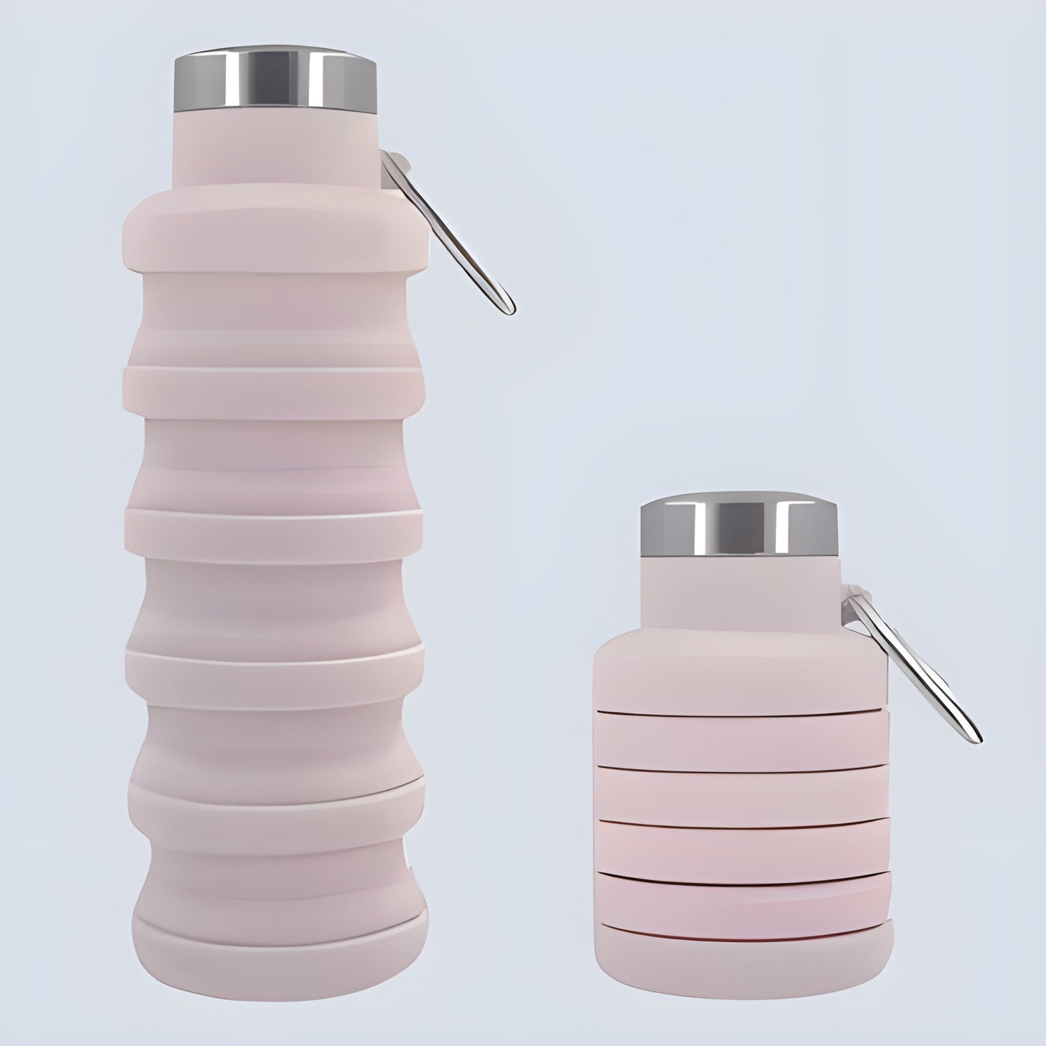 Pink Portable Collapsible Water Bottle for Outdoor Summer Events